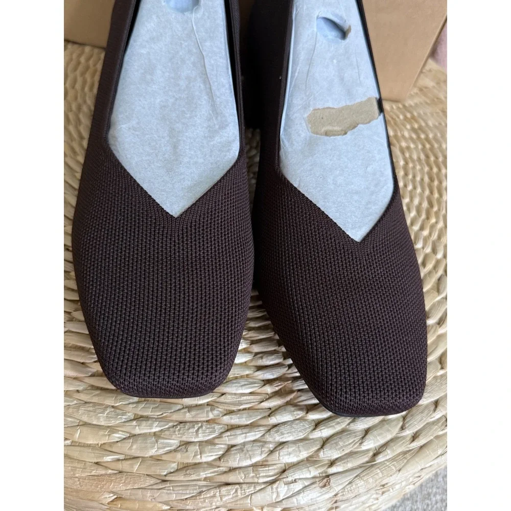 VIVAIA Megan Dark Chocolate‎ Comfort Block Heel Pumps Square Toe US 9-9.5